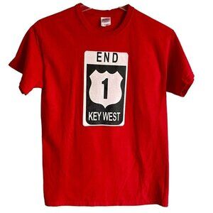 Key West Cotton Red Tee Shirt Gildan Size Medium